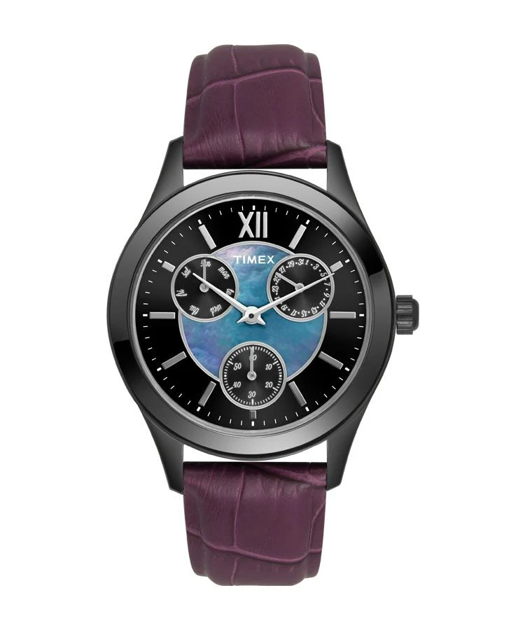 Timex Fashion Women's Digital Mother of Pearl Dial Round Case Multifunction Function Watch -TW000W213