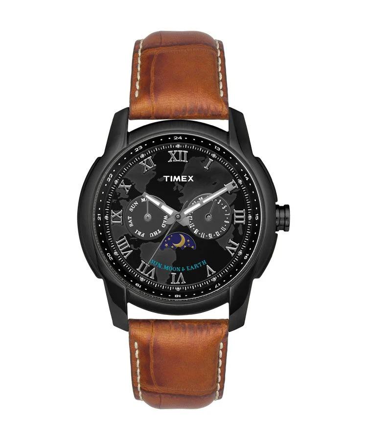 Timex E Class Men's Grey Dial Round Case Multifunction Function Watch -TW000Y512