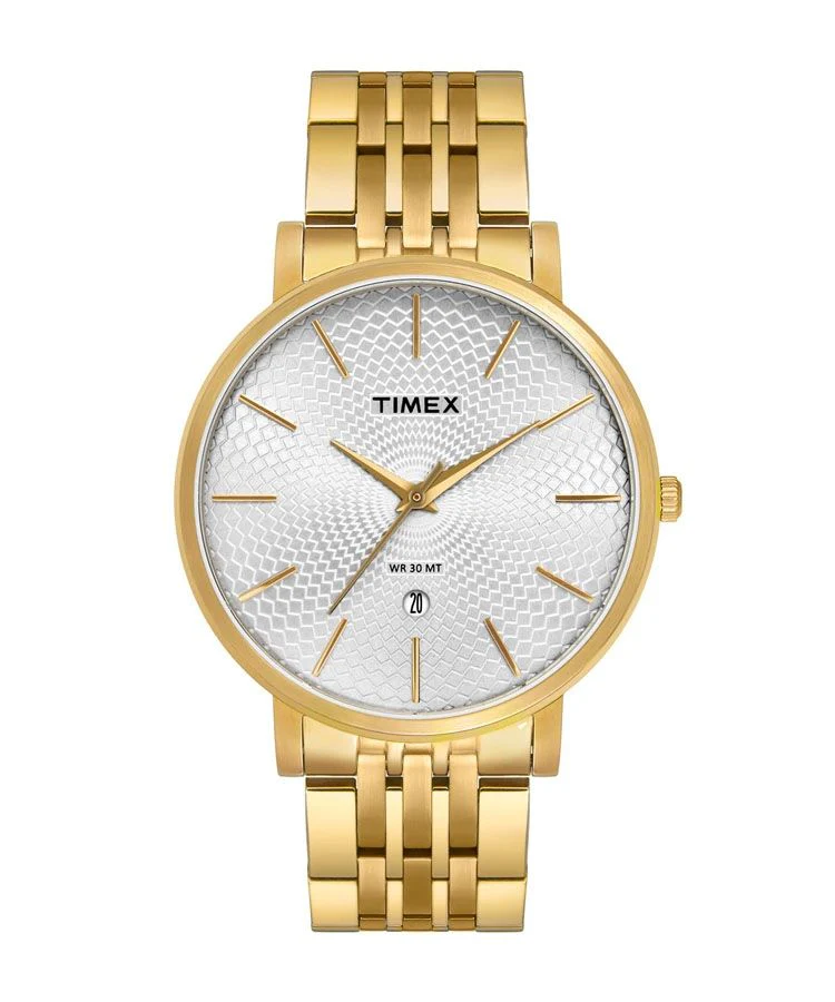 Timex Empera Pairs Silver Dial Round Case Date/3 Hands Function Watch -TW00PR208
