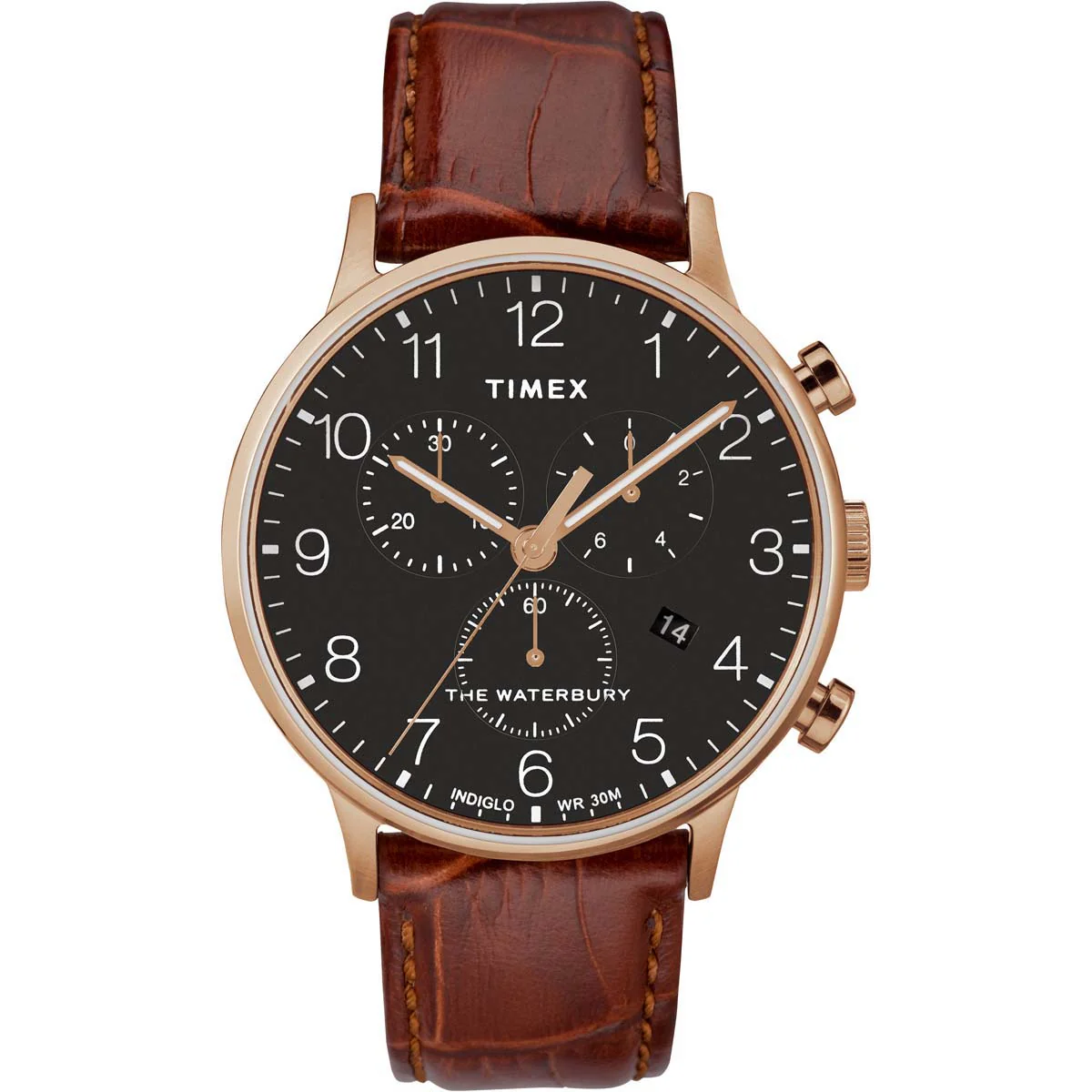 Timex Heritage Collection Men's Quartz Analog Rose Gold-Tone Dial Round Case Chronograph Function  Watch -TW2R71600
