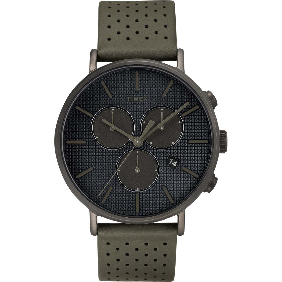 Timex Essential Collection Men's Quartz Analog Gray Dial Round Case Leather-Strap Function Watch -TW2R97800 - Image 5