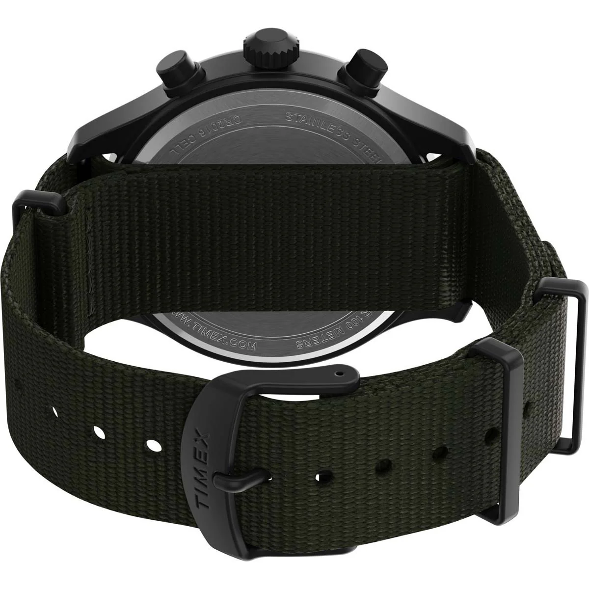 Timex Expedition Men's Quartz Analog Black Dial Round Case Fabric-Double-Layer-Slip-Thru-Strap Function Watch -TW2T72800 - Image 4