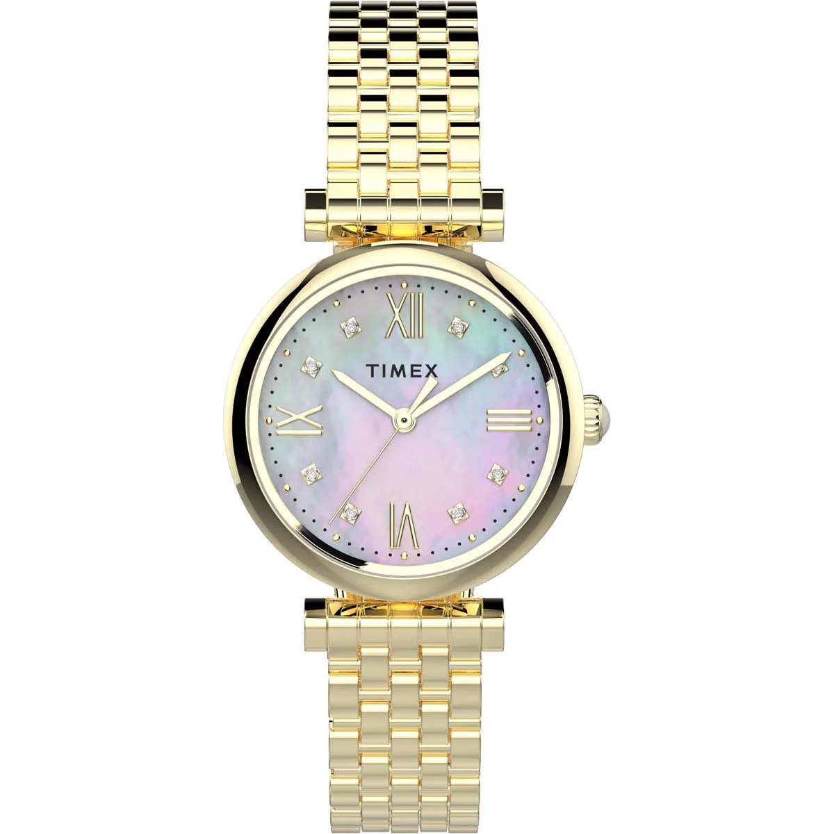 Timex Global Women's Gold-Tone Dial Case Stainless-Steel Function Watch -TW2T78900