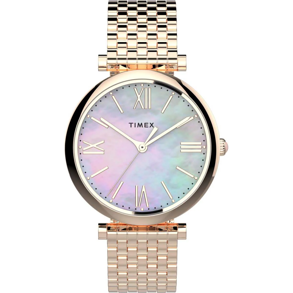 Timex City Collection Women's Quartz Analog Rose Gold-Tone Dial Round Case Stainless-Steel Function  Watch -TW2T79200
