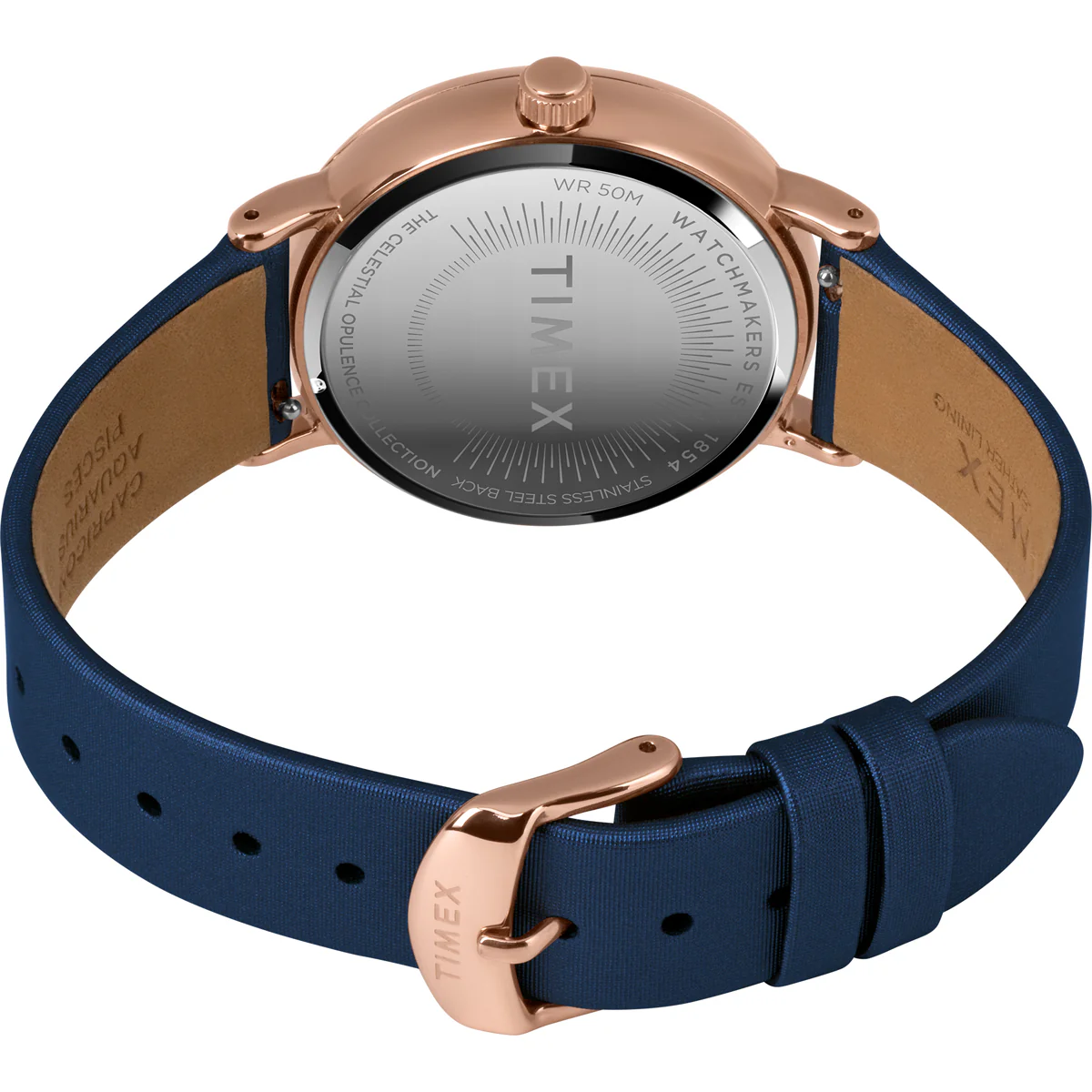 Timex Global Women's Rose Gold-Tone Dial Case Leather-Strap Function Watch -TW2T87800 - Image 4