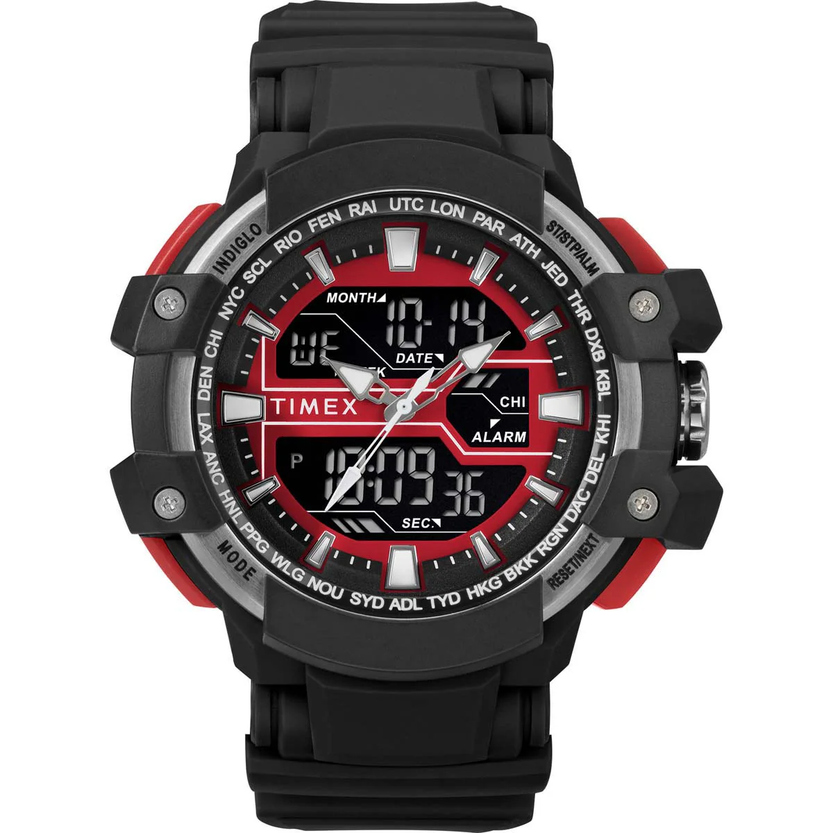 Timex DGTL Men's Digital Black Dial Round Case Alarm Function Watch -TW5M22700