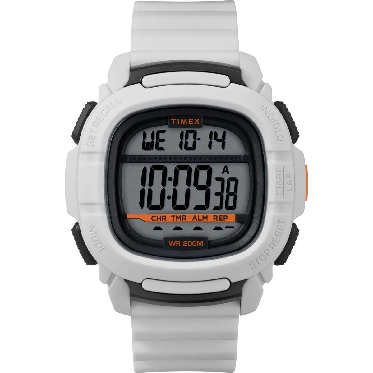 Timex Digital Men's Quartz Analog White Dial Square Case Shock-Resistant-Watch Function Watch -TW5M26400