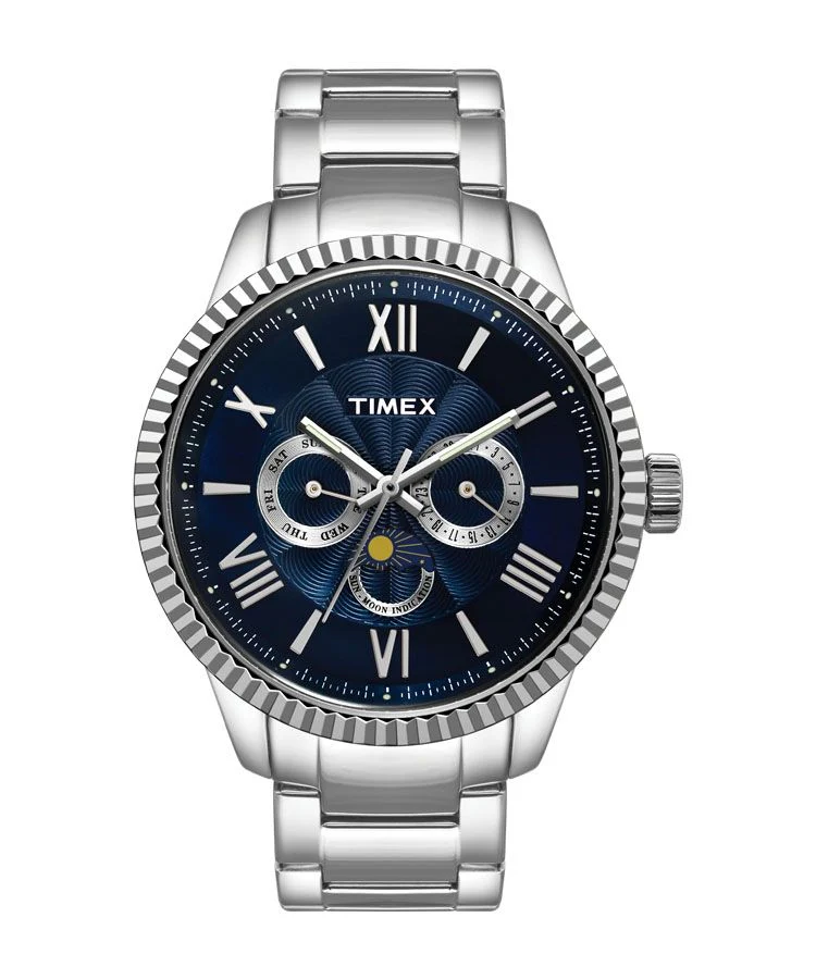 Timex E Class Men's Blue Dial Round Case Multifunction Function Watch -TWEG15107