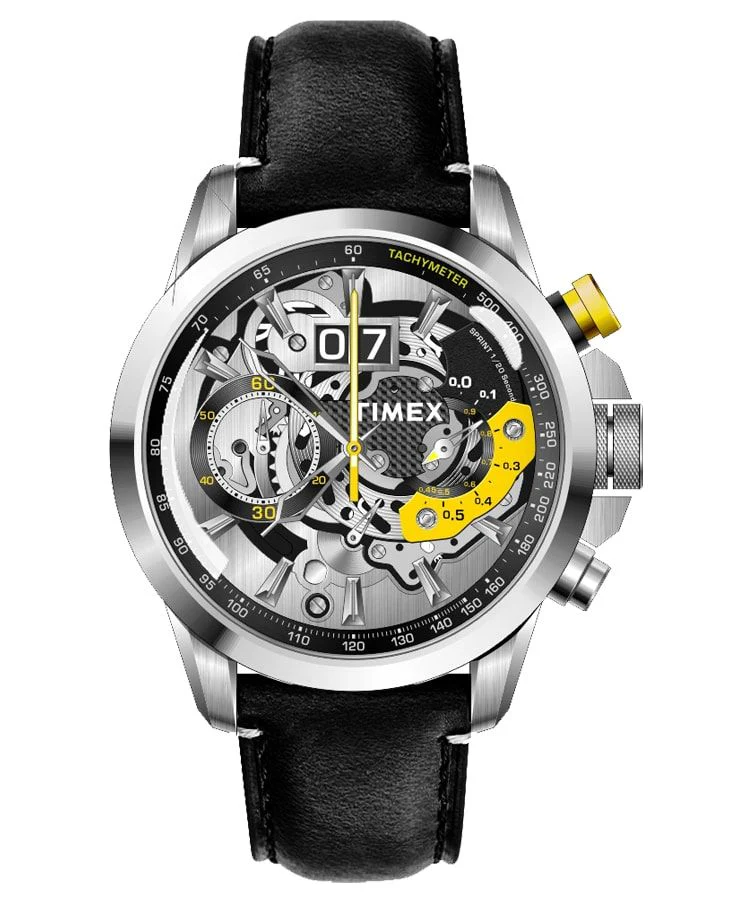 Timex E Class Men's Silver Dial Round Case Chronograph Function Watch -TWEG16300