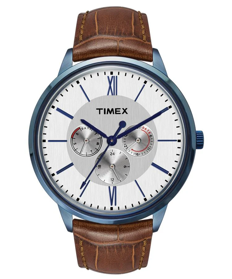 Timex E Class Men's Silver Dial Round Case Multifunction Function Watch -TWEG16405