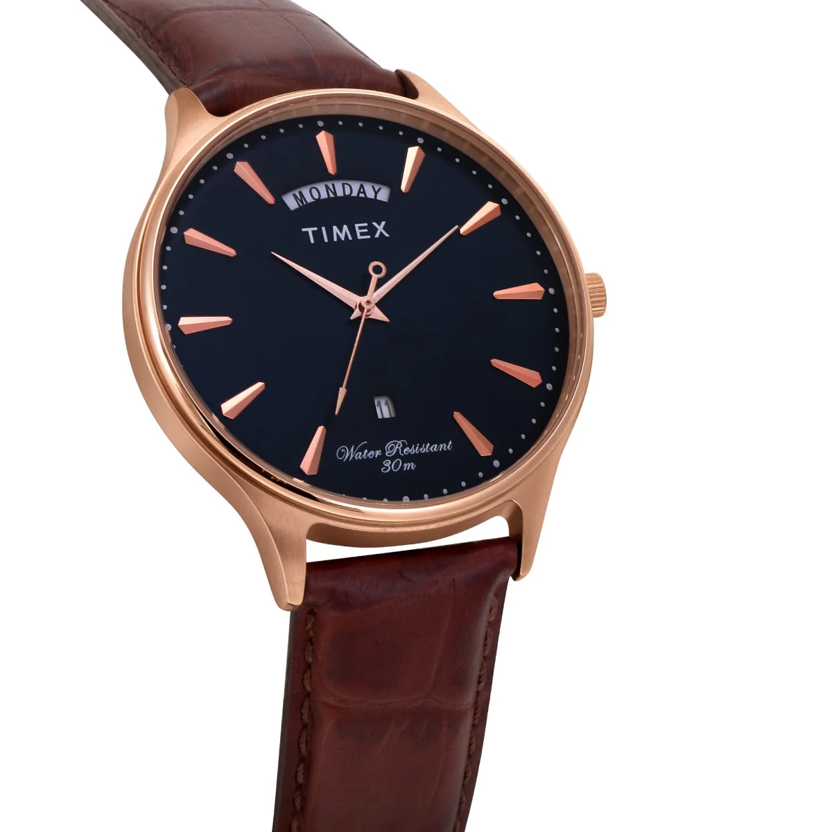 Timex Fashion Men's Blue Dial Round Case Day Date Function Watch -TWEG16902 - Image 2