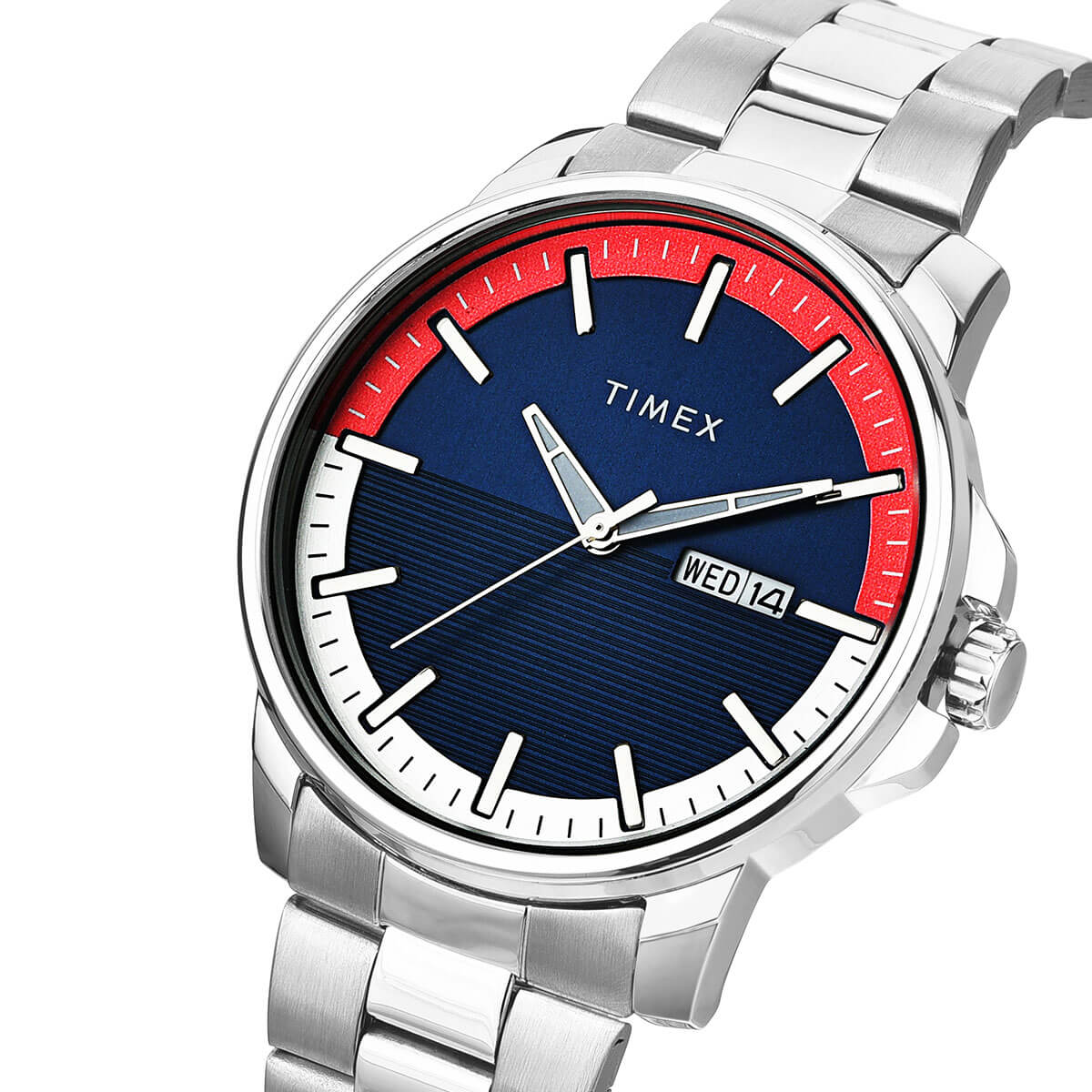 Timex Fashion Men's Blue Dial Round Case Day Date Function Watch -TWEG17214 - Image 2