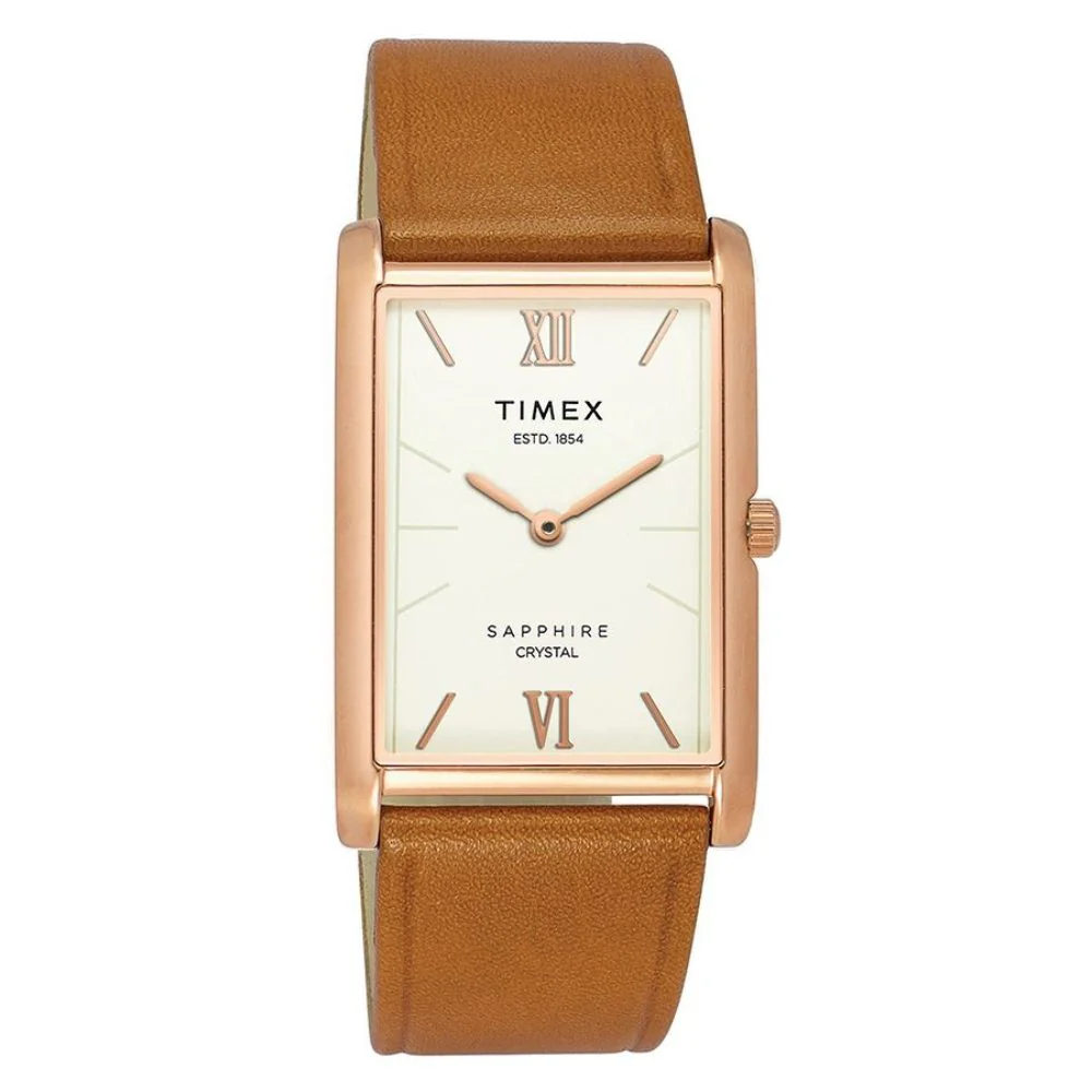Timex Empera Men's Silver Dial Rectangle Case 2 Hands Function Watch -TWEG17303