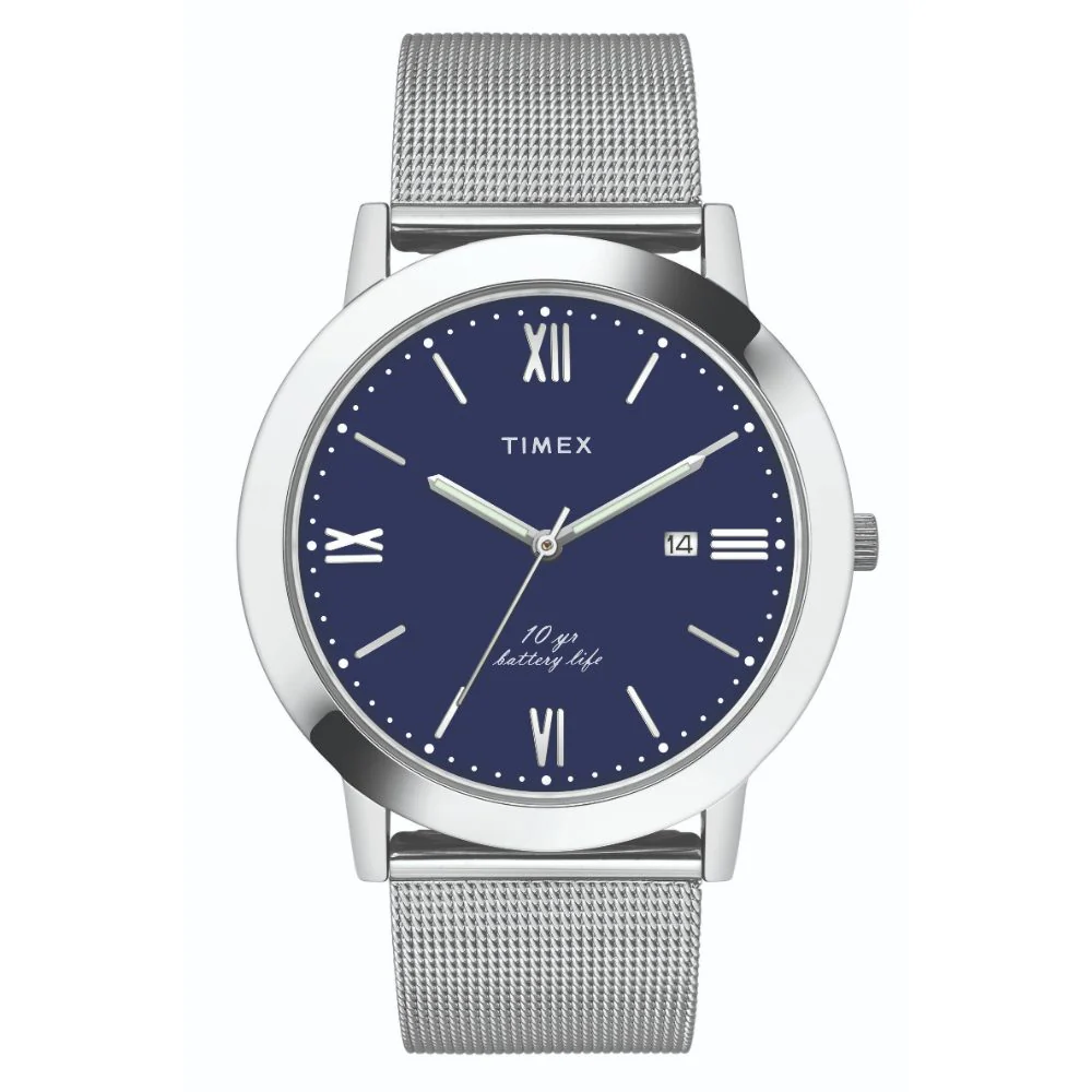 Timex Empera Men's Blue Dial Round Case 10 Year Battery Life Date Function Watch -TWEG17808