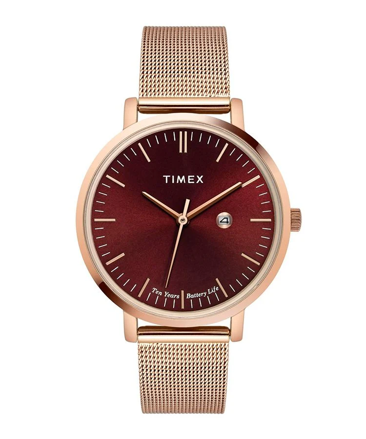 Timex Empera Women's Red Dial Round Case 10 Year Battery Life Date Function Watch -TWEL12904