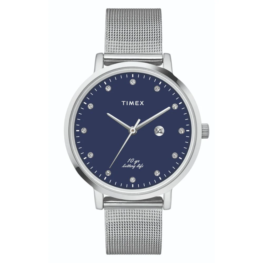 Timex Empera Women's Blue Dial Round Case 10 Year Battery Life Date Function Watch -TWEL12906