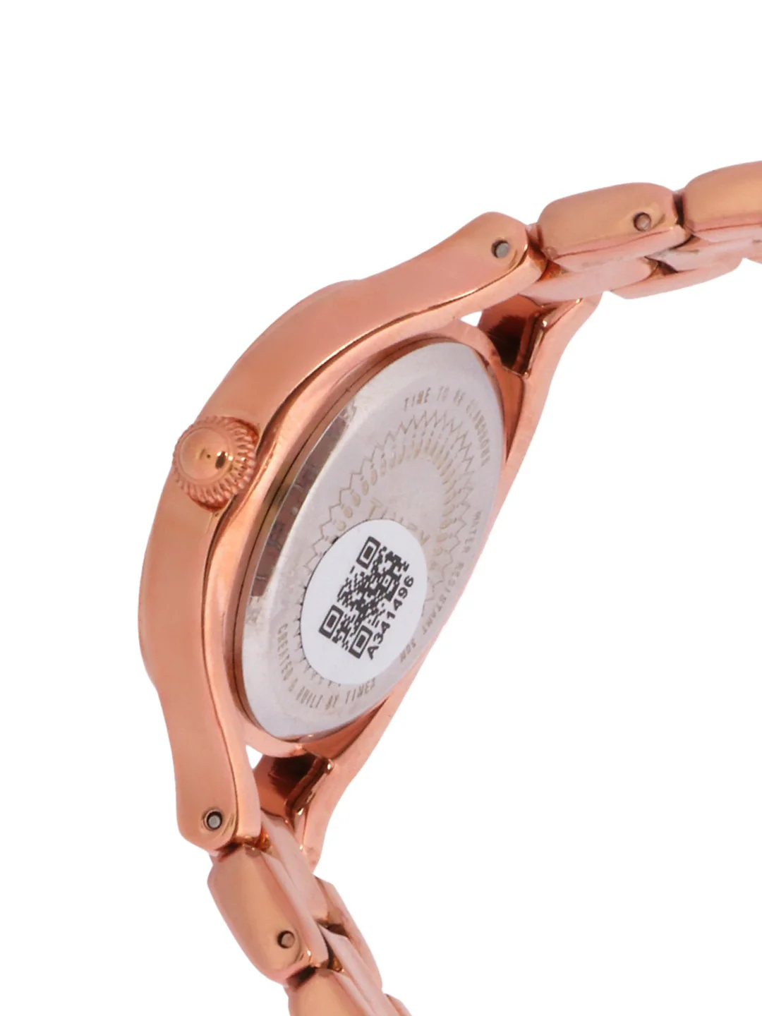 Timex Fria Women's Rose Gold Dial Round Case 2 Hands Function Watch -TWEL14006 - Image 3