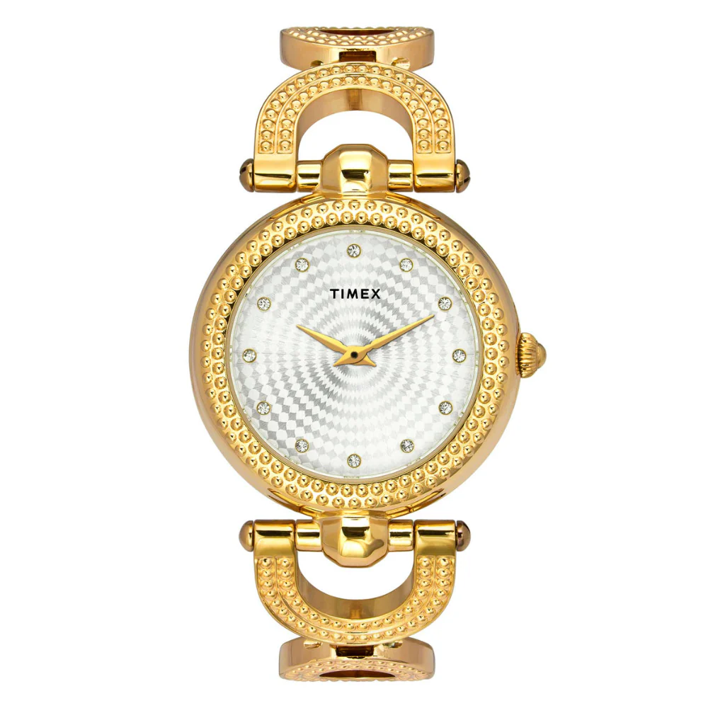 Timex Fria Women's Silver Dial Round Case 2 Hands Function Watch -TWEL14101
