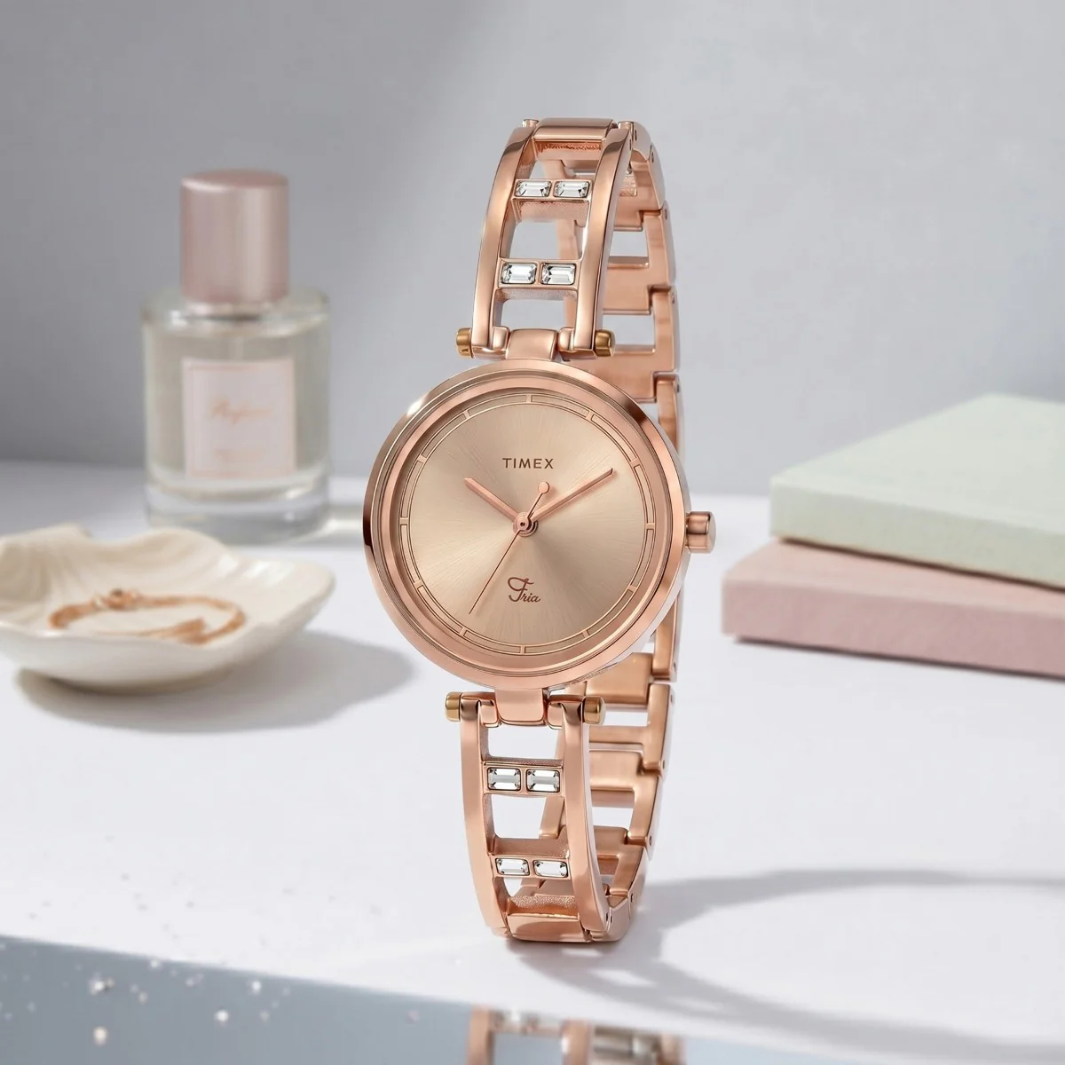 Timex Fria Women Rose Gold Round Analog Watch - TWEL15300 - Image 6