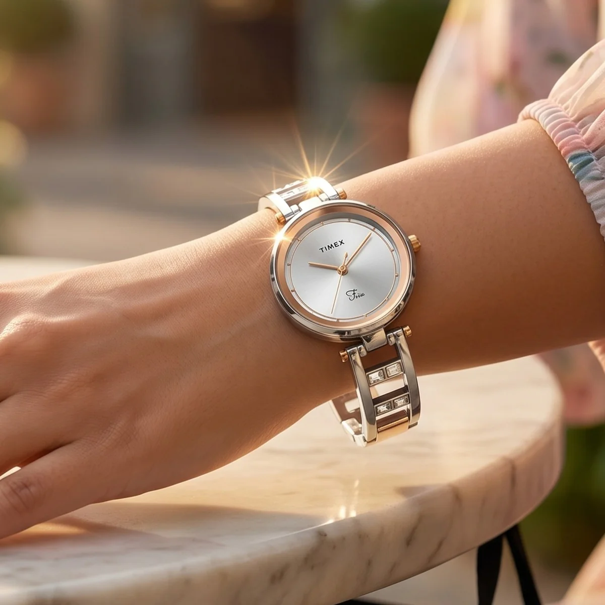 Timex Fria Women Silver Round Analog Watch - TWEL15301 - Image 7