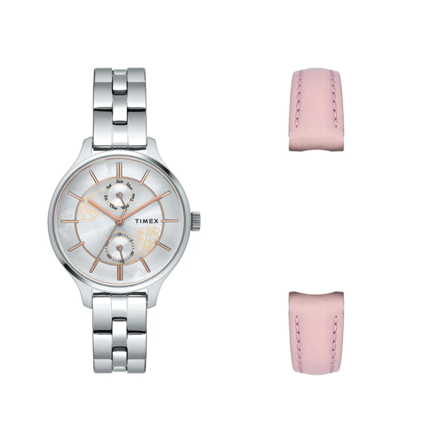 Timex Fashion Women's Silver Dial Round Case Multifunction Function Watch -TWEL14800 - Image 10