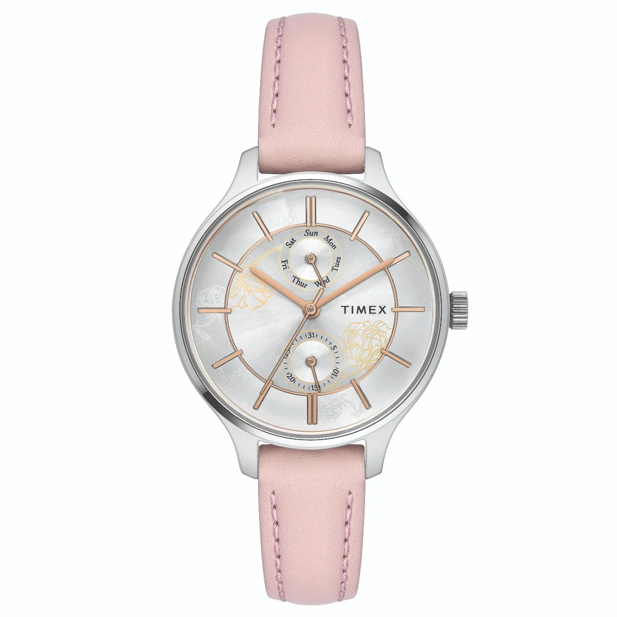 Timex Fashion Women's Silver Dial Round Case Multifunction Function Watch -TWEL14800 - Image 6