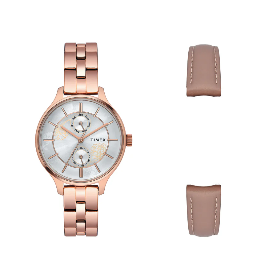 Timex Fashion Women's Silver Dial Round Case Multifunction Function Watch -TWEL14802 - Image 10