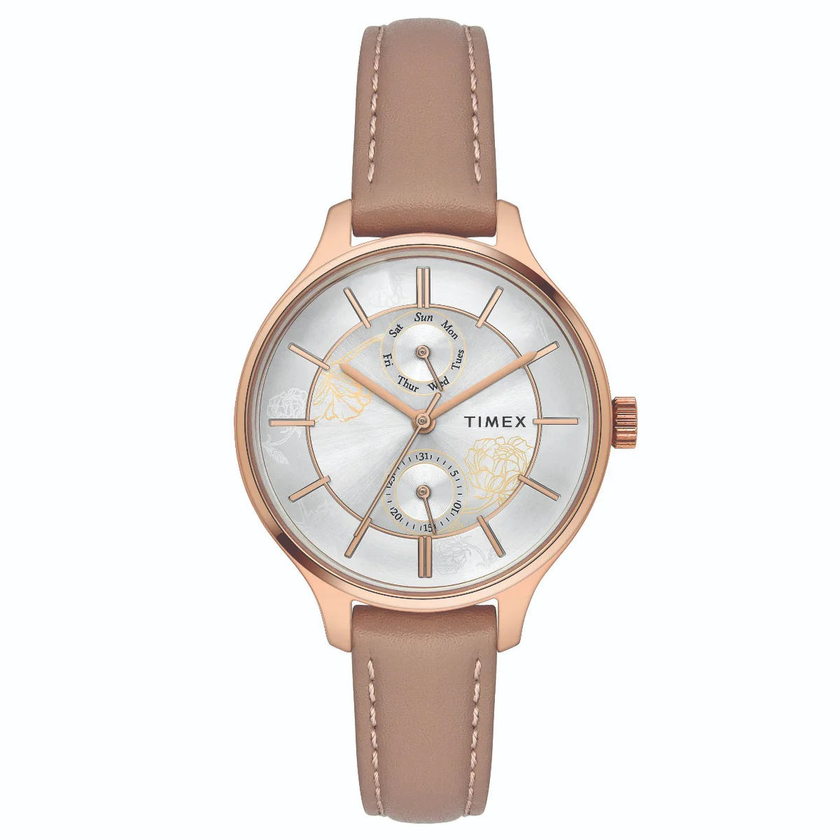 Timex Fashion Women's Silver Dial Round Case Multifunction Function Watch -TWEL14802 - Image 6