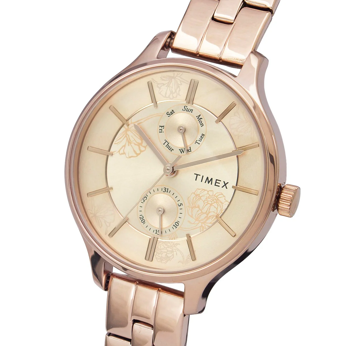 Timex Fashion Women's Rose Gold Dial Round Case Multifunction Function Watch -TWEL14803 - Image 2
