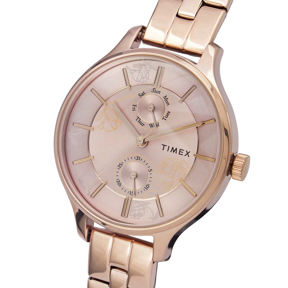 Timex Fashion Women's Pink Dial Round Case Multifunction Function Watch -TWEL14804 - Image 2