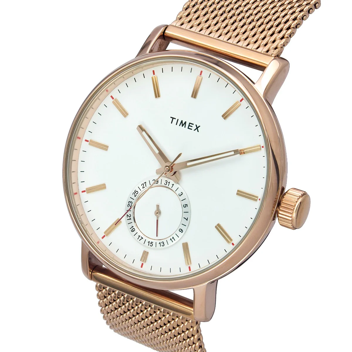 Timex Fashion Men's White Dial Round Case Date Function Watch -TWEG20002 - Image 2