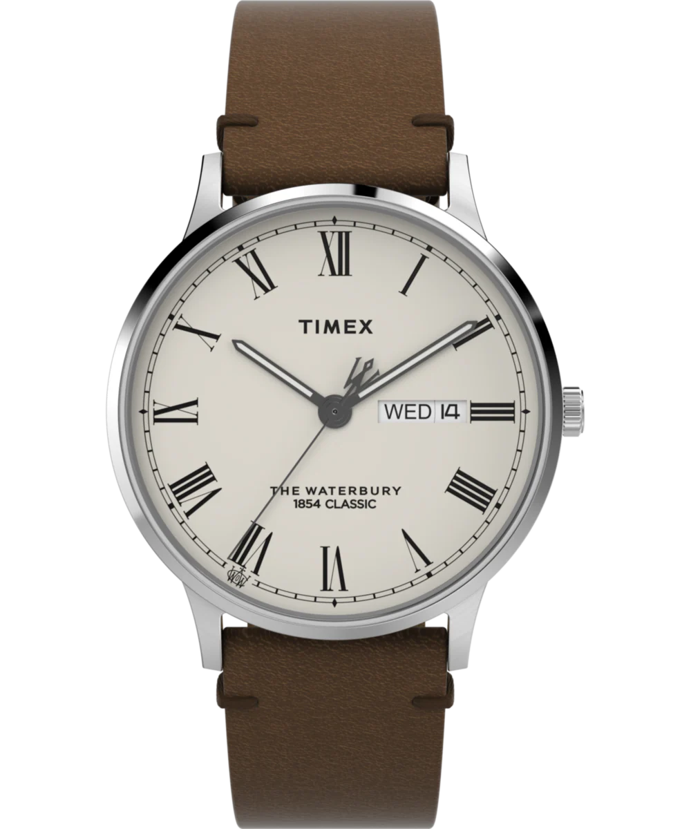 Waterbury Classic 40mm Leather Strap Watch