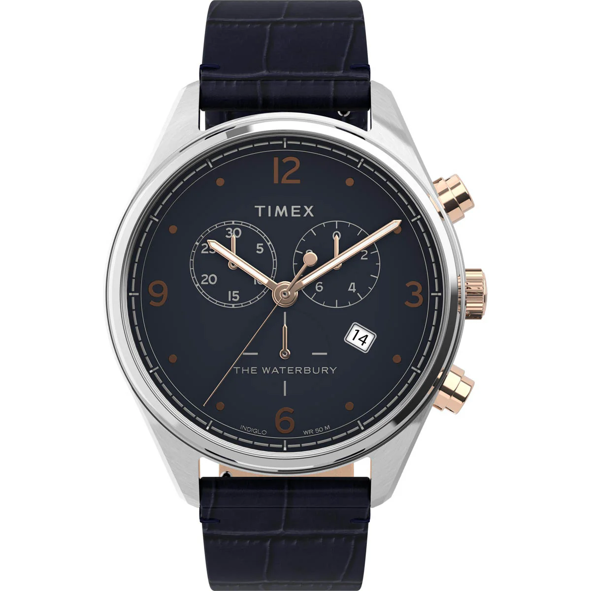Timex Heritage Collection Men's Quartz Analog Stainless Steel Dial Round Case Chronograph Function Watch -TW2U04600