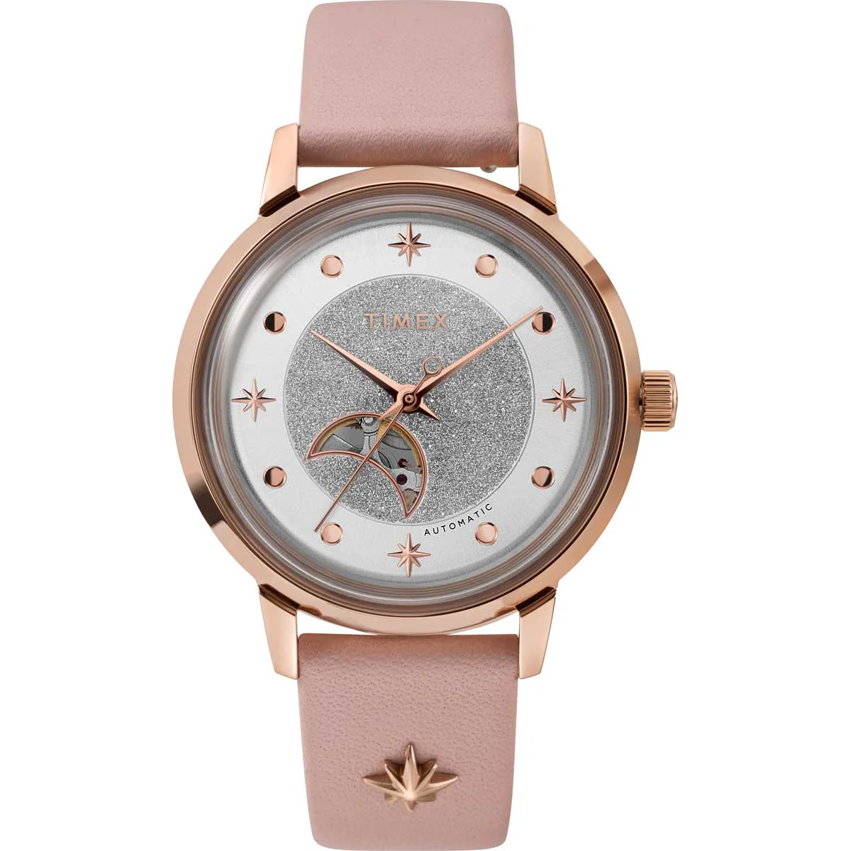 Timex Global Women's Rose Gold-Tone Dial Case Automatic Function Watch -TW2U54700